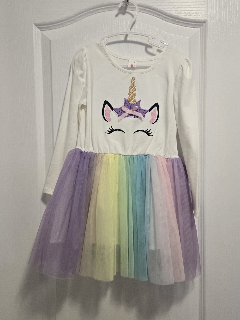 Girls' Unicorn Rainbow Tulle Dress